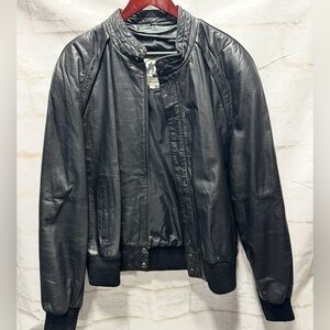Saddlery men’s black leather jacket size‎ 46